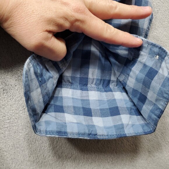 Urban Pipeline Long Sleeve Button Down Plaid Shirt 1 Pocket Blue Men Sz L - Picture 8 of 10